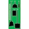 5S Supplies 5S Housekeeping Shadow Board Broom Station Version 12 - Green Board / Black Shadows  With Broom HSB-V12-GREEN-KIT - alternate 1